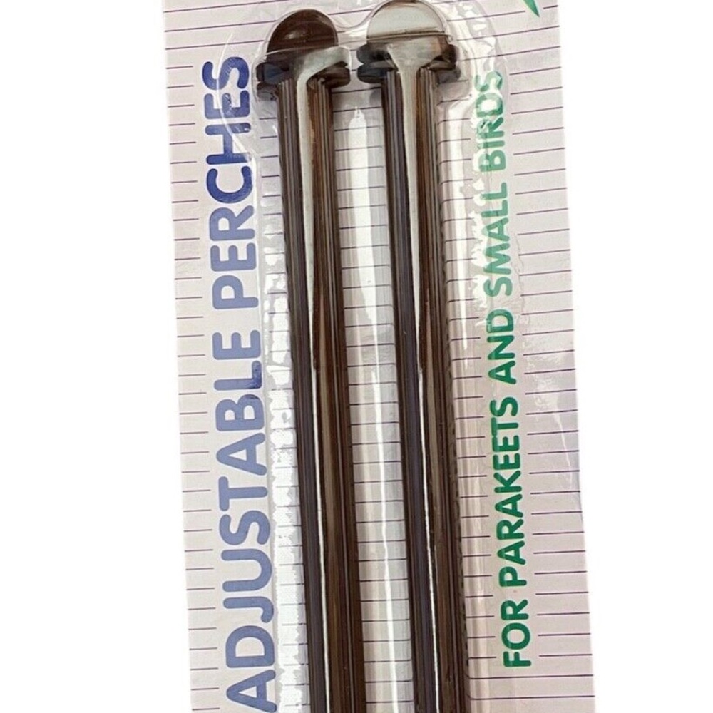 Vo-Toys Bird Adjustable Plastic Perch Brown Up To 16" Cage 2 Pack NEW